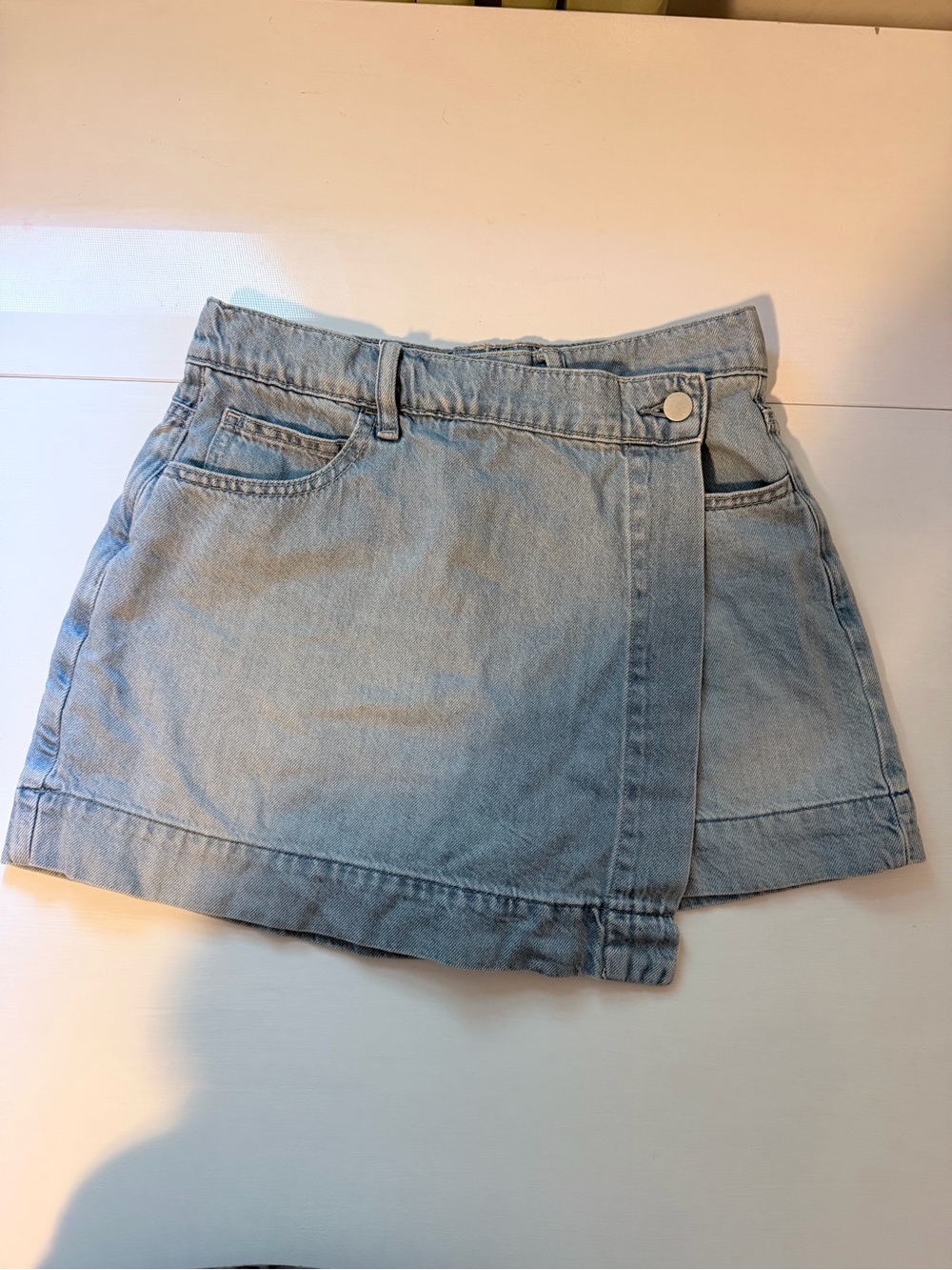 Uniqlo Light Blue Denim Wrap Mini Skirt